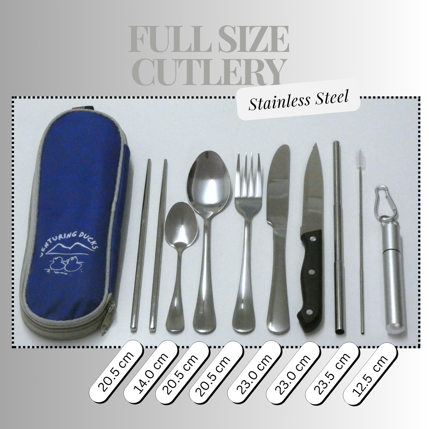 Venturing Ducks Complete Travel Cutlery Set with Case