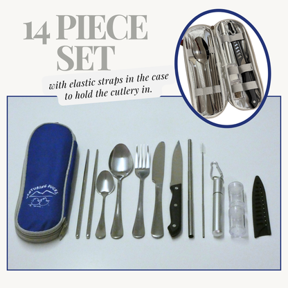 Venturing Ducks Complete Travel Cutlery Set with Case