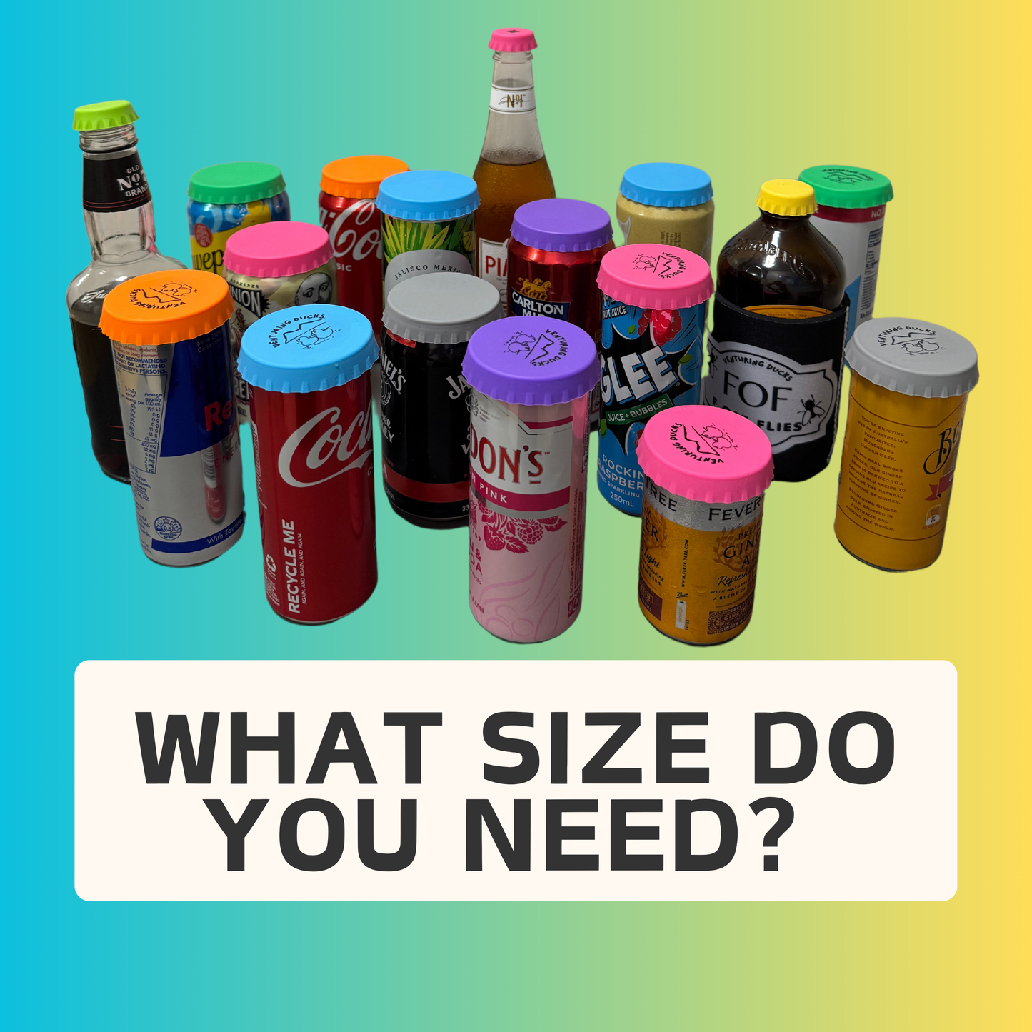 Venturing Ducks FOF Silicone Caps for Standard Cans and Glass Bottles