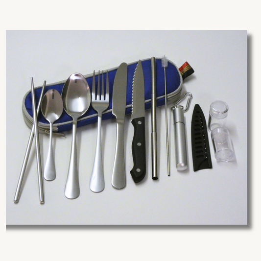 Venturing Ducks Complete Travel Cutlery Set with Case